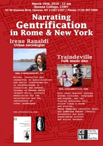 Incontro al Queens College di New York con Irene Ranaldi